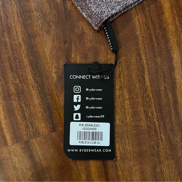 NWT Ryderwear Ribbed Seamless Leggings Chocolate Marl size XL - Picture 7 of 11